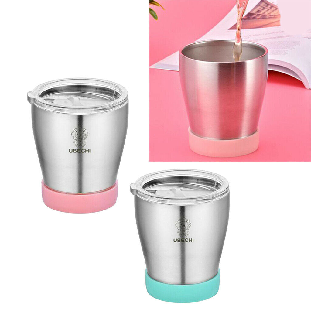2 Pieces Colorful Kids Cupï¼Œ300ML,Insulated Tumbler with Lid, Double Wall
