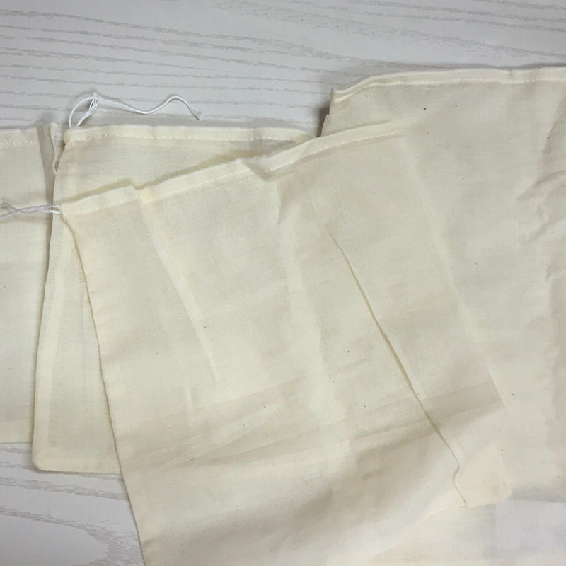 10pcs LARGE 10x12 inch Cotton Muslin Drawstring Reusable Bags