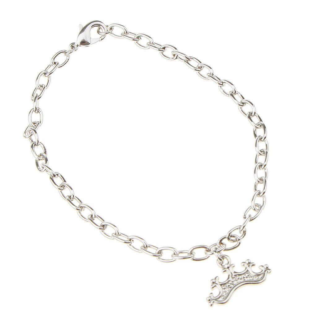 Girls Fashion Novelty Bangle Platinum Plated Bracelet 22cm  21.5cm-Crown
