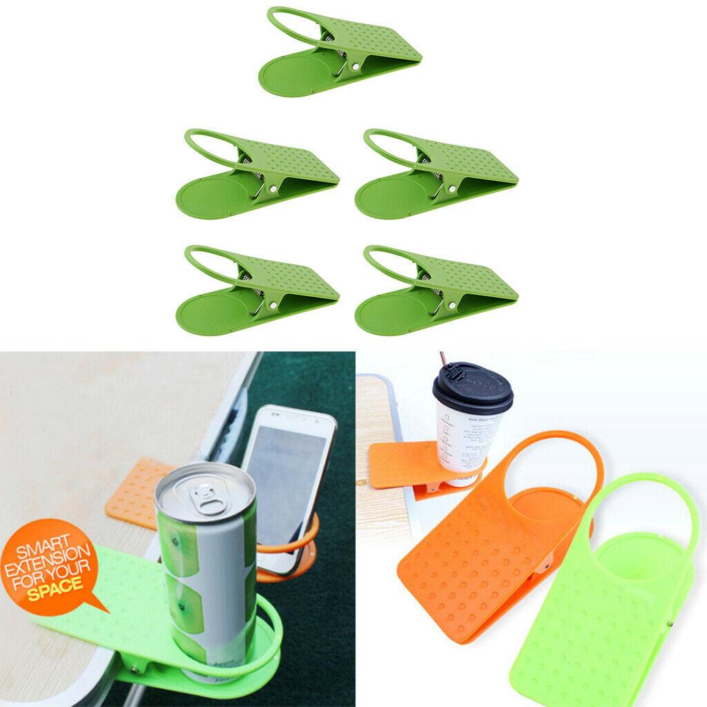 5pcs Drinking Cup Holder Clip Camping Picnic Table Desk Side Clip for Water Mug