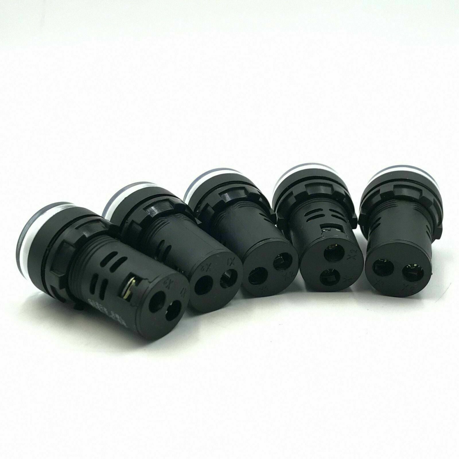5pcs White AC DC 24V LED Indicator Pilot Signal Light Lamp 22mm [M_M_S]