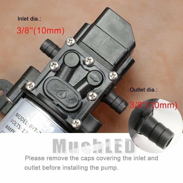 70W DC 12V 130 PSI 6L/Min Water High Pressure Diaphragm Self Priming Pump