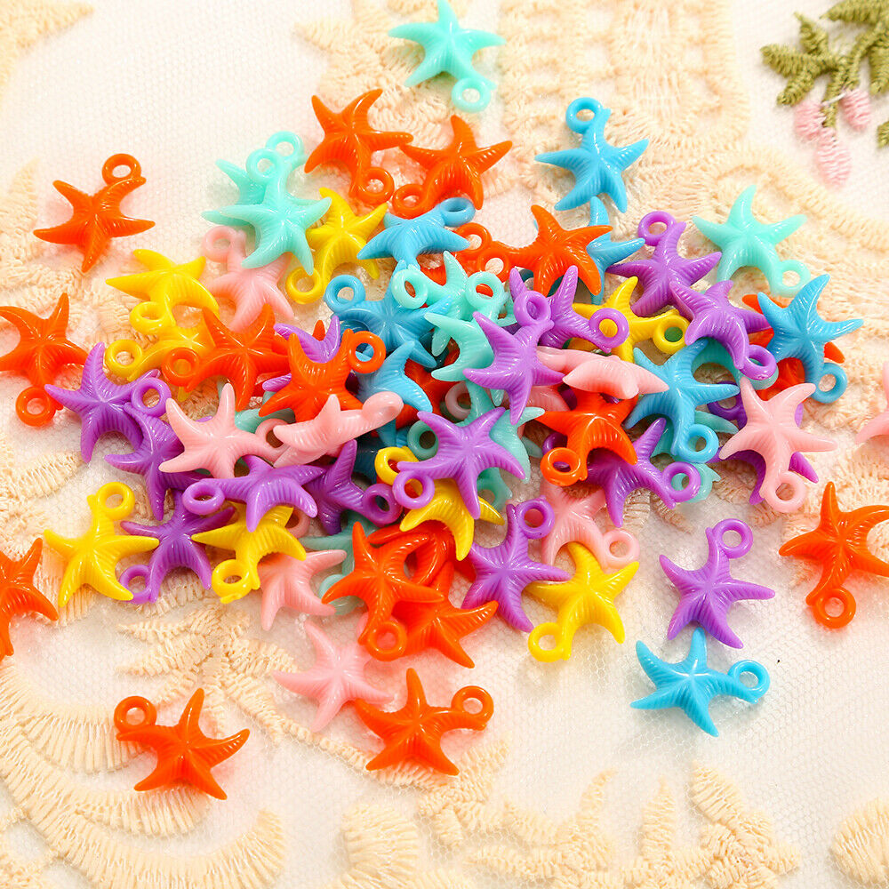 Ocean Beach Animal Starfish Bead Set Charms Pendant For DIY Craft Jewelry Making