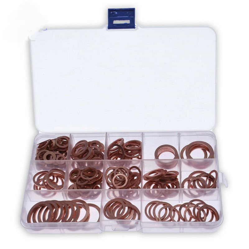 280 Sets of Copper Washers, Combination Washers, Boxed Flat Washers 12 Sizes