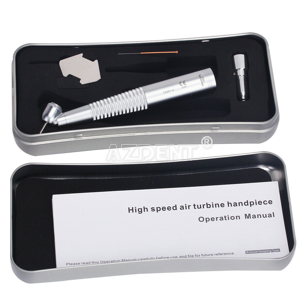 2 X Dental Surgical 45° Fiber Optic High Speed Handpiece Push No quick coupling