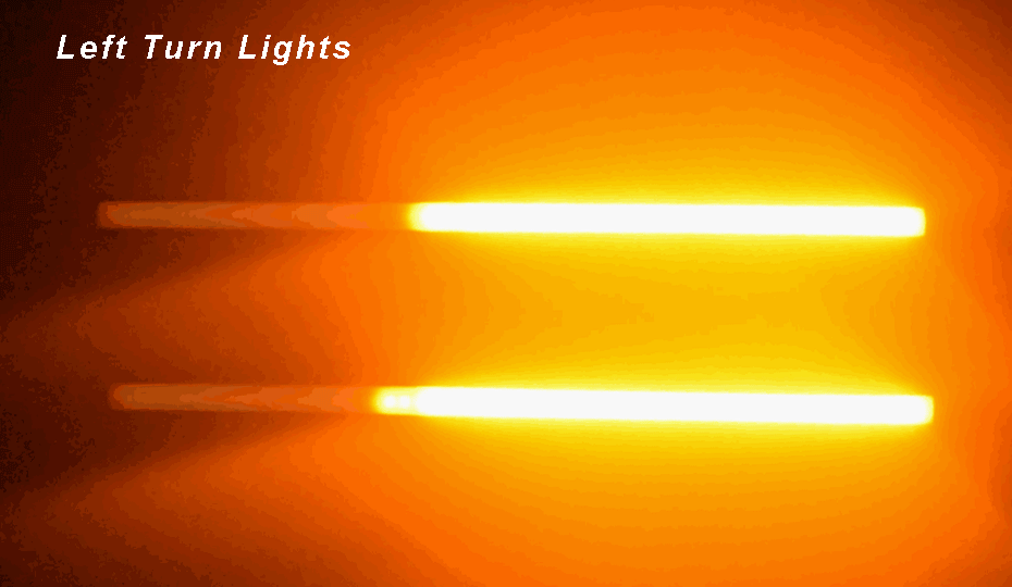 1 Pair 30cm Amber Flowing Turn Signal Light Bar White DRL &Brake LED Tube Strip