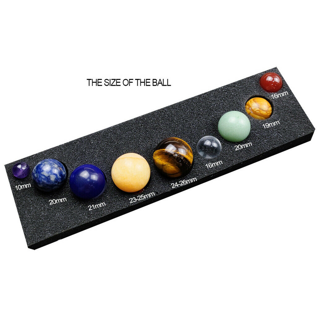 9 Planets Crystal Balls Gemstones Astrology Home Decor Ornament Collection
