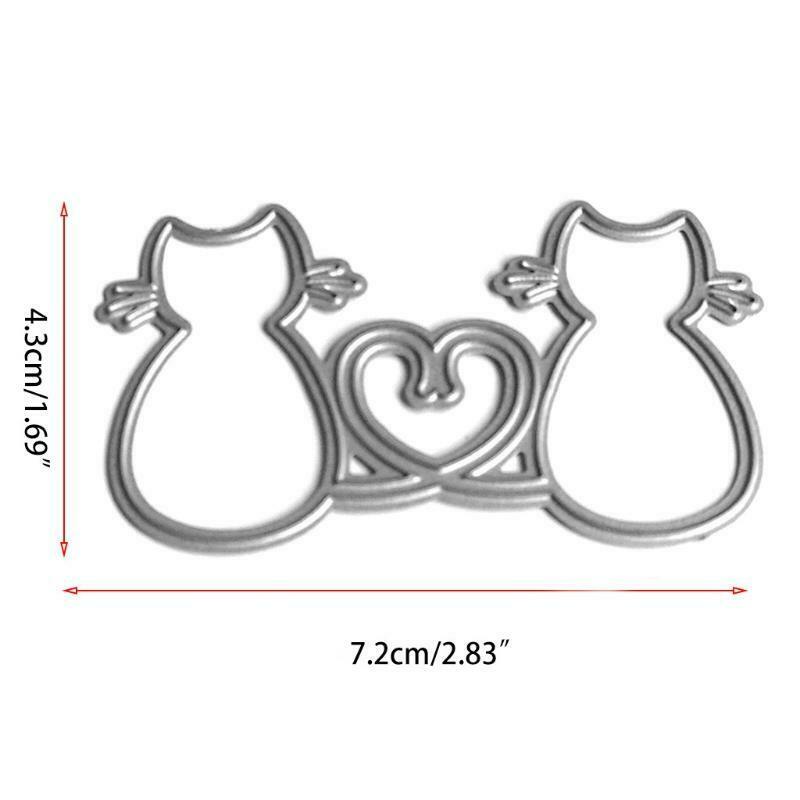 Heart Couple Cat Metal Cutting Dies Stencil Scrapbooking DIY Album Stamp Paper