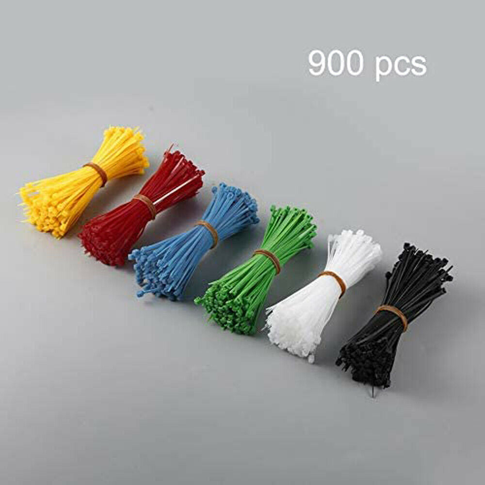 900X Nylon Cable Ties Durable Self-Locking 6 Color Assorted Small Tie Wr us27 LI