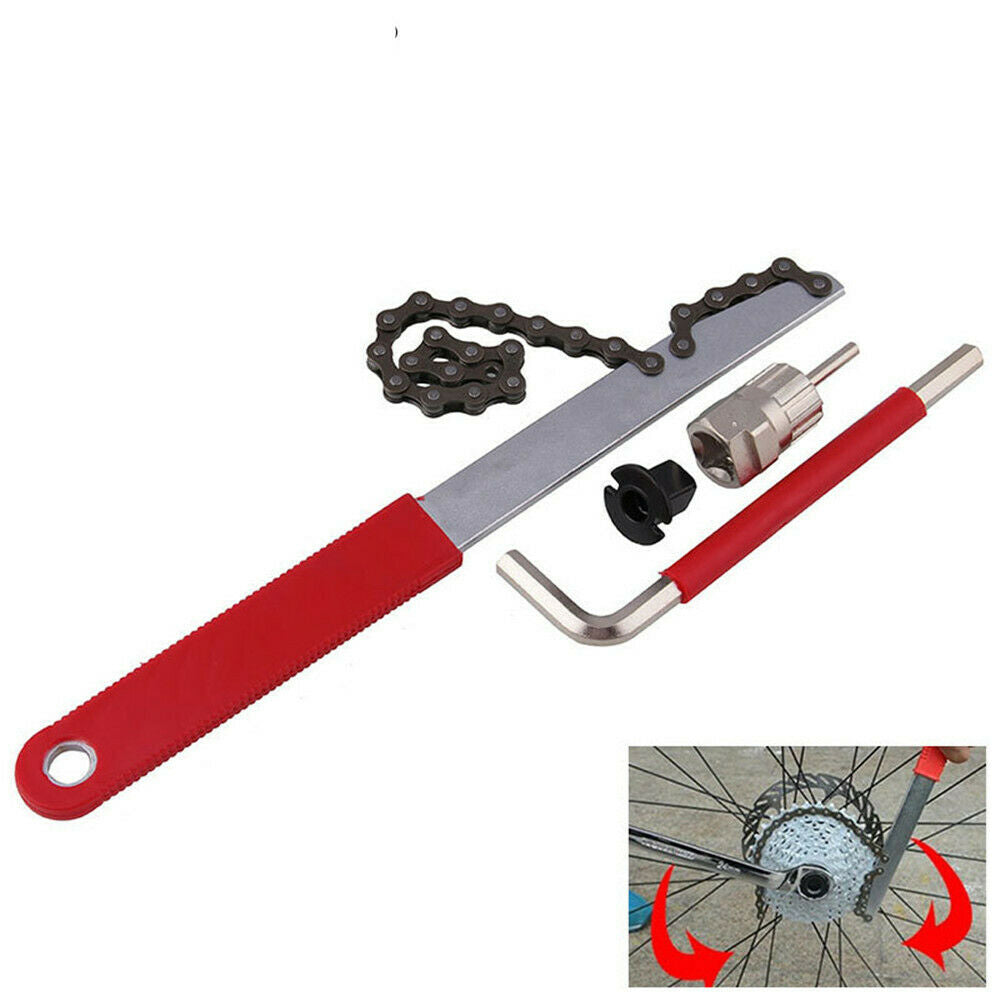 Bike Cassette Removal Tool with Chain whip and Auxiliary Wrench Removal Tools