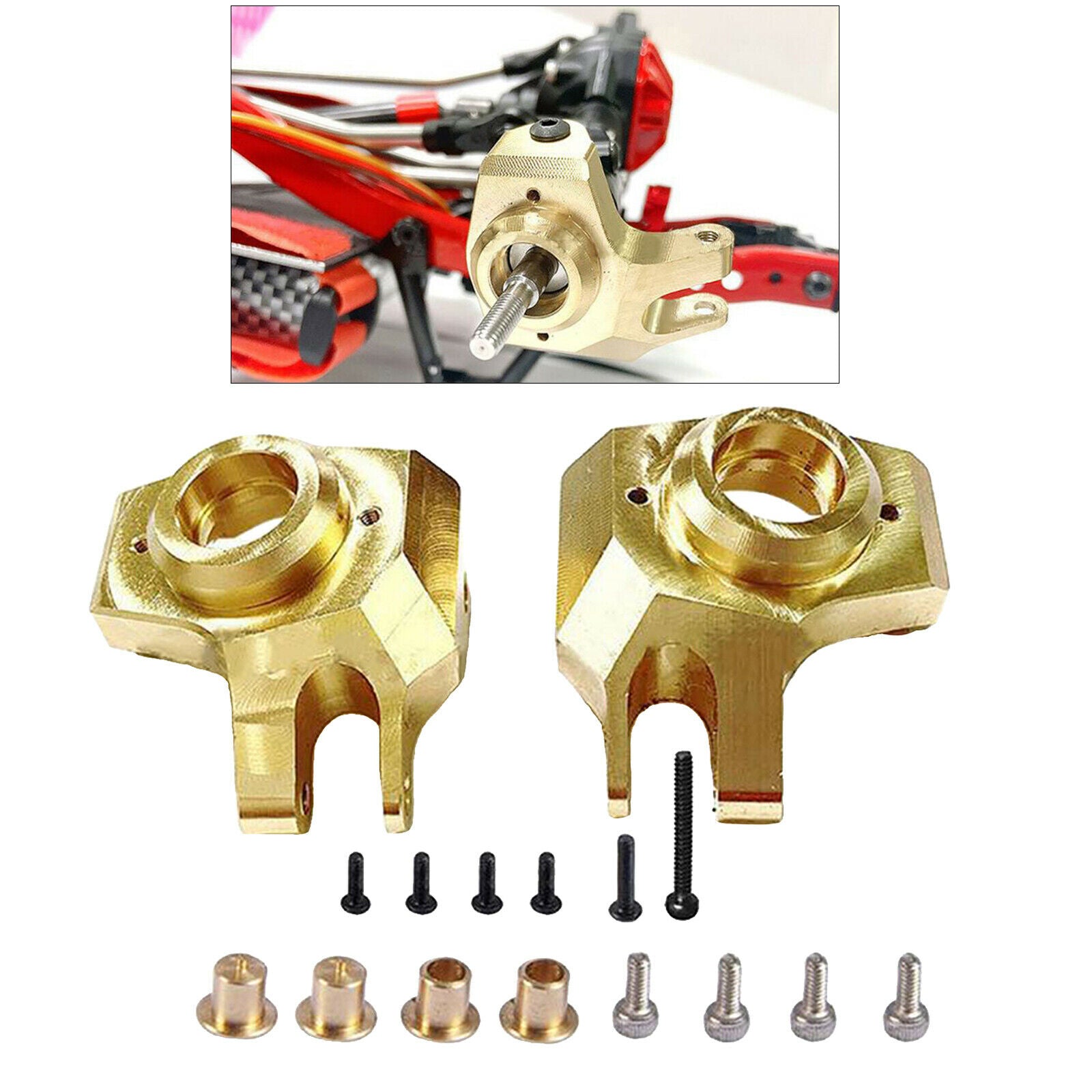 2x Brass Front Steering Knuckle for SCX10 II 90046 1/10 RC Rock Crawler Parts