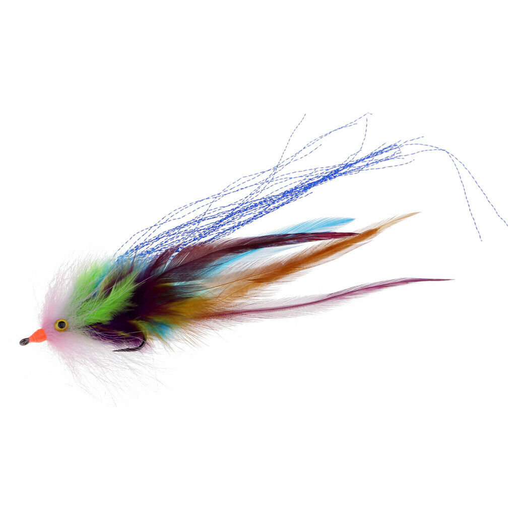 2 Pieces Fly Fishing Saltwater Flies Streamer Steelhead Salmon Striper Pike