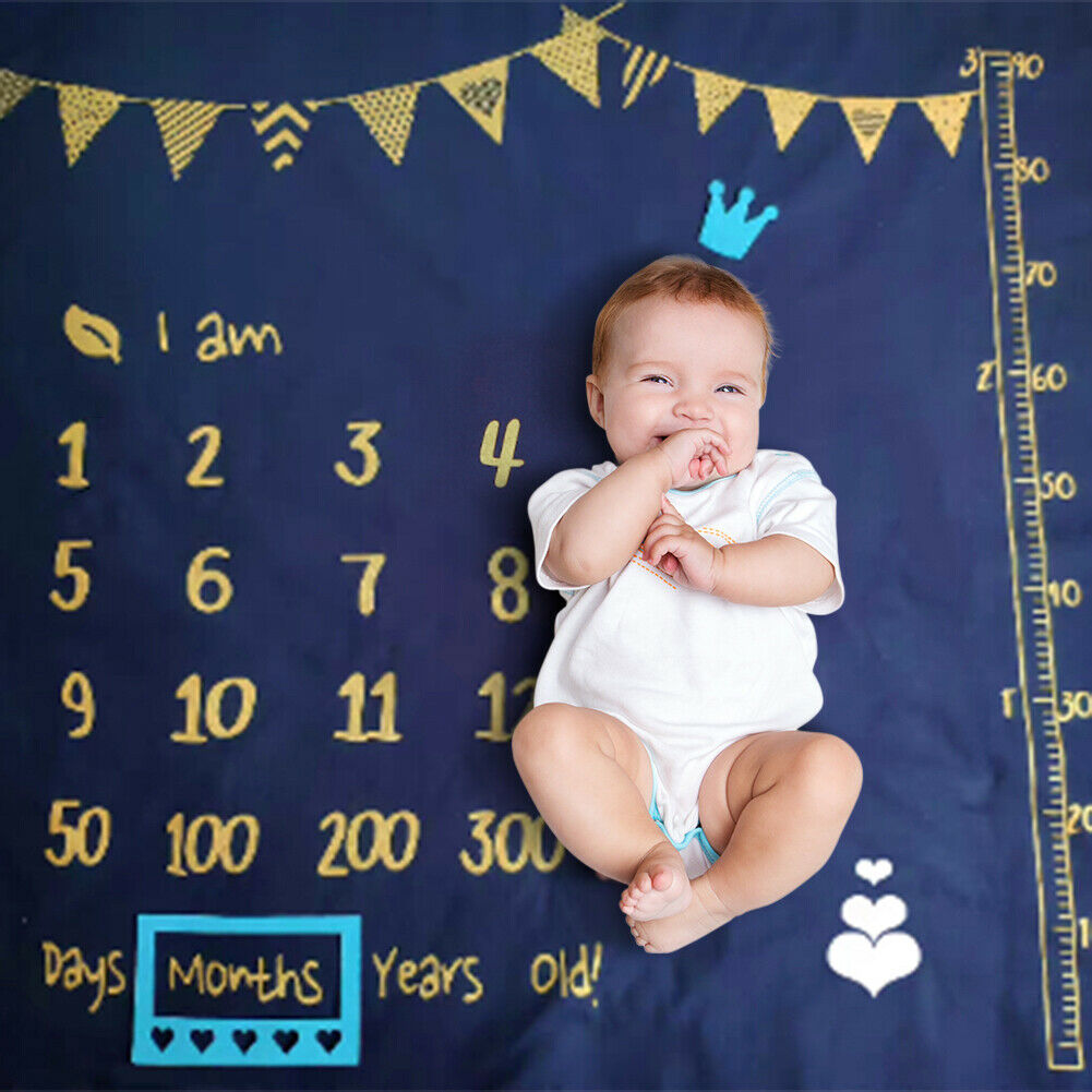 Newborn Baby Photography Mat Monthly Milestone Hanging Background Banner Decor
