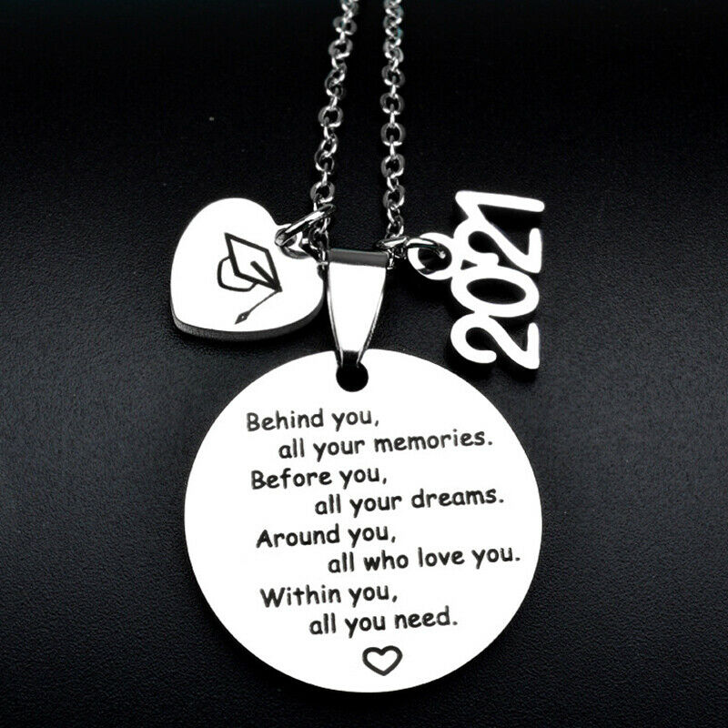 2021 Long Necklace Memorial Graduation Gift Stainless Steel Necklace FWF YQCHAU