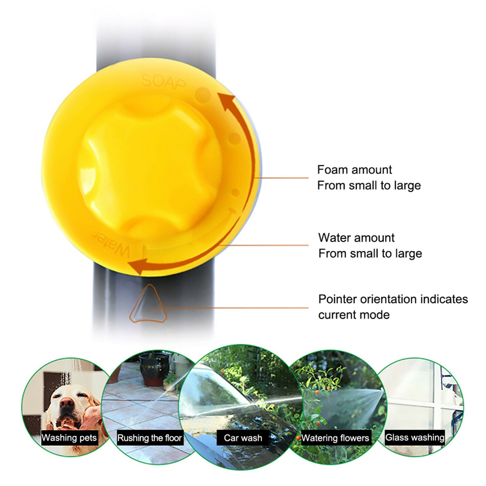 Foam Gun Garden Watering Hose Nozzle for Lawn Cleaning Car Washing Tool
