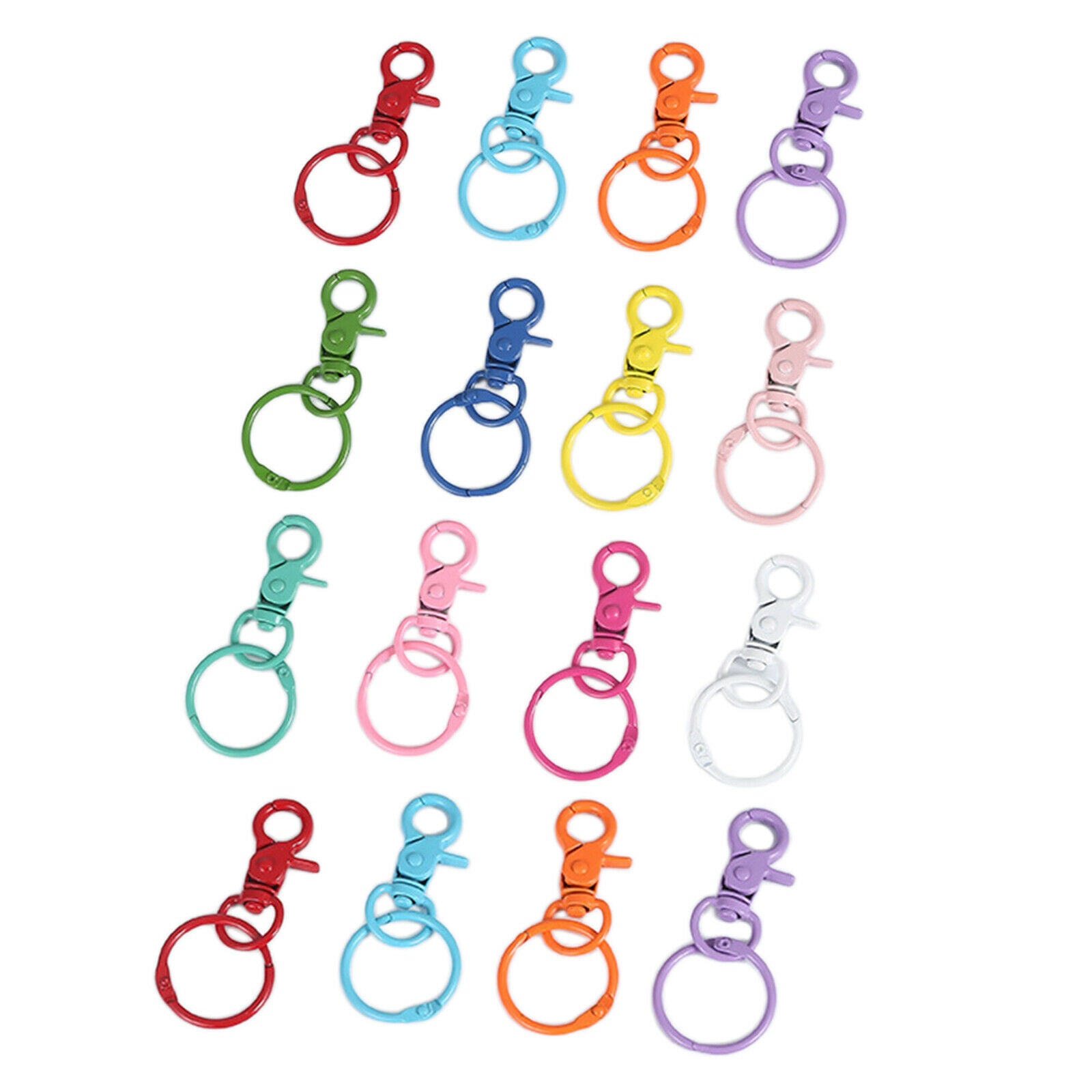 16x rotating metal lobster clasps for key rings