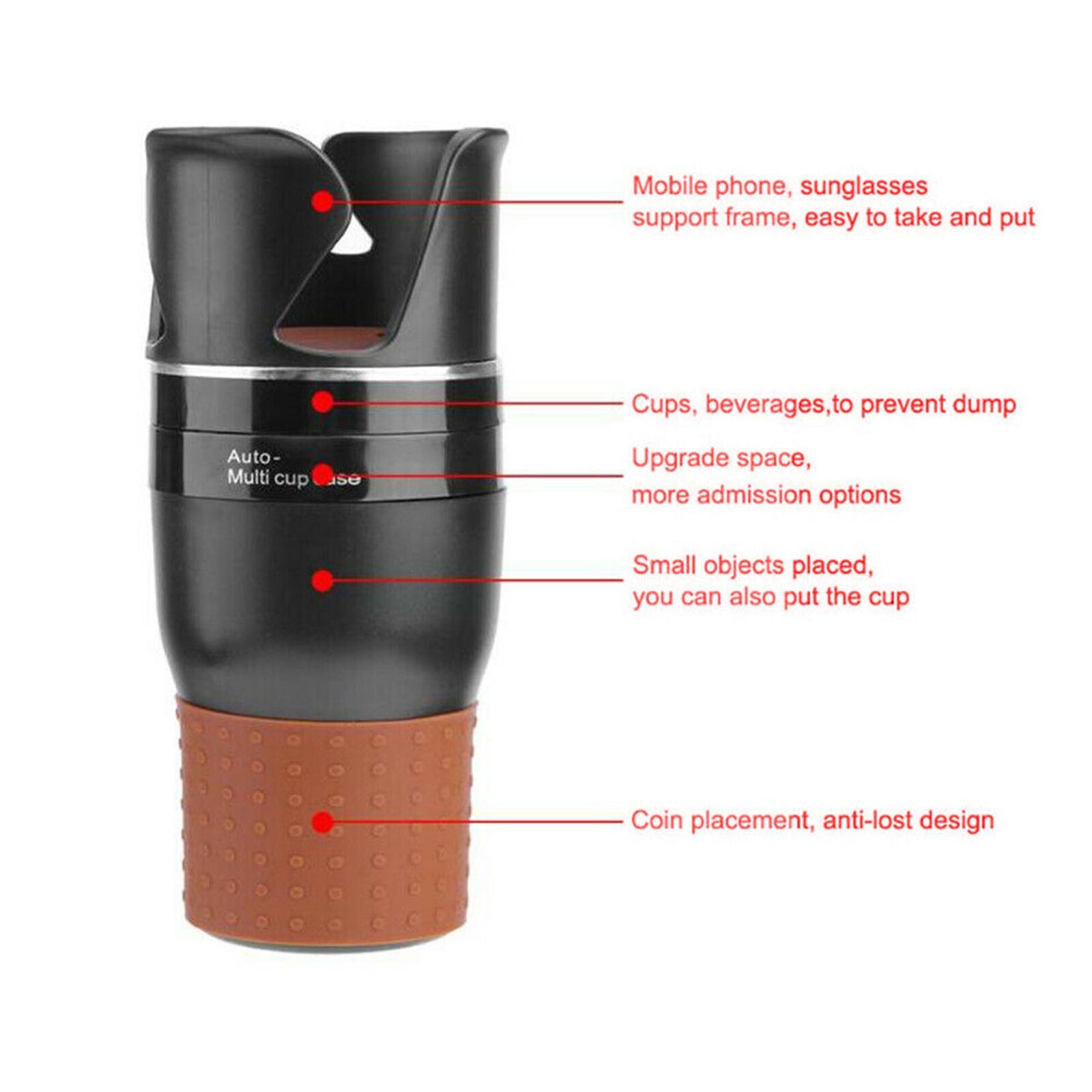 Multi-functional 4 in 1 Car Cup Holder Vehicle-Mounted Water Cup Drink Holder