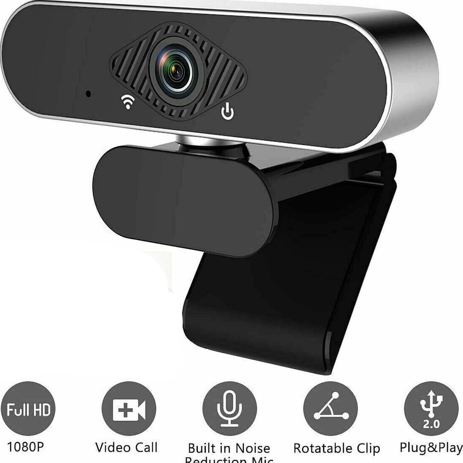 Full HD USB Video Webcam for PC Desktop Laptop Web Camera with Microphone 1080P