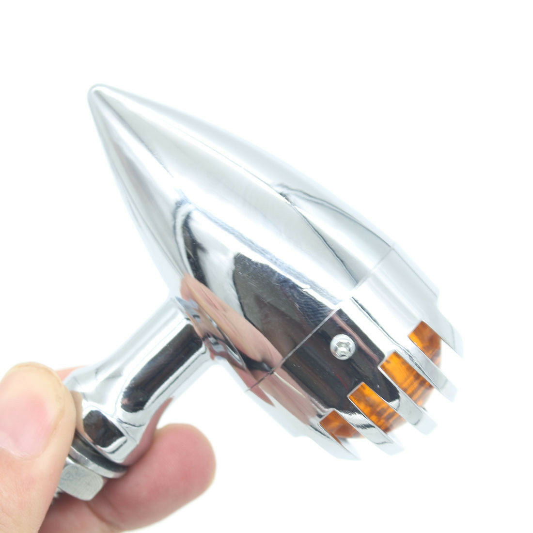 2x Chrome Bullet Type Motorcycle Turn Signals Tail Brake Light Old School Bobber