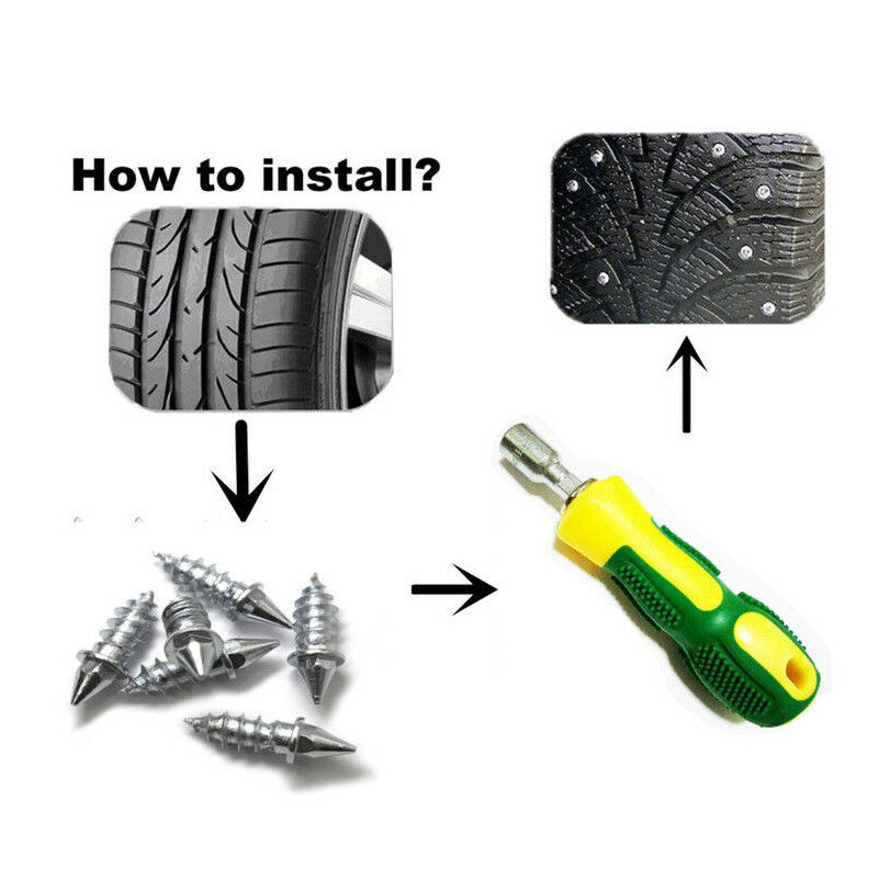 50x ATV Car Motorcycle Tire Snow Spike Stud Thorn Screw Anti-slip Snow Ice Nail