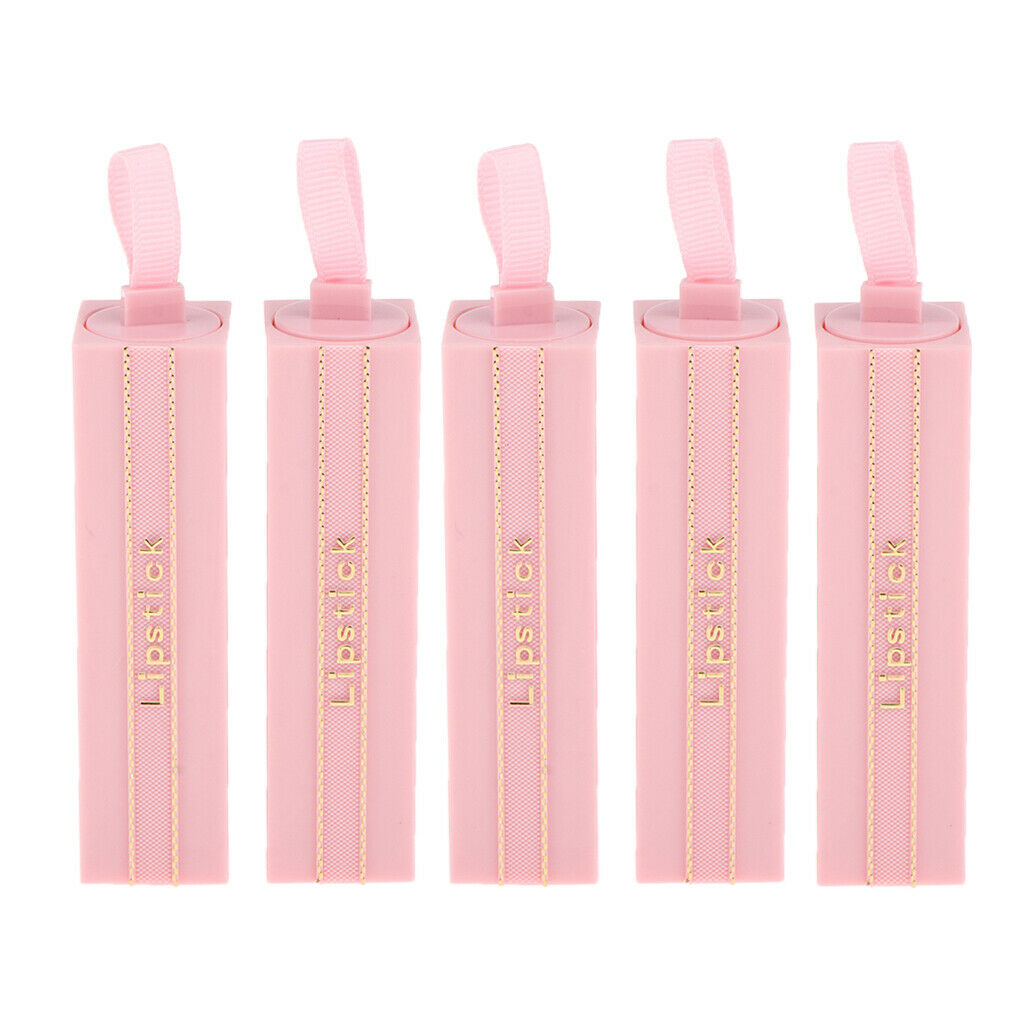 5PCS Empty High Grade Lipstick Containers Elegant Lip Balm Tubes + Caps for