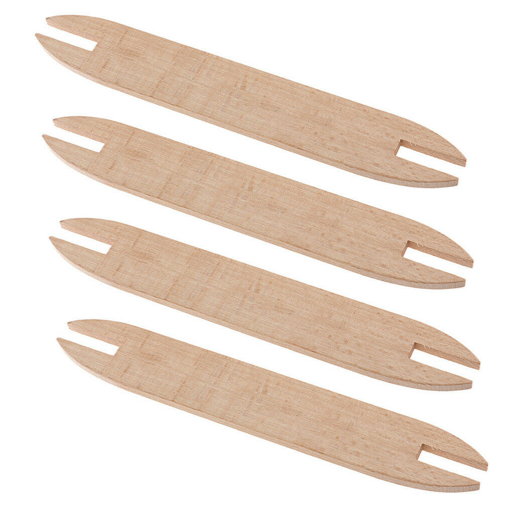4X Wooden Knitting Shuttle Sticks Wood Rod For Winding Supply DIY Hand Tools