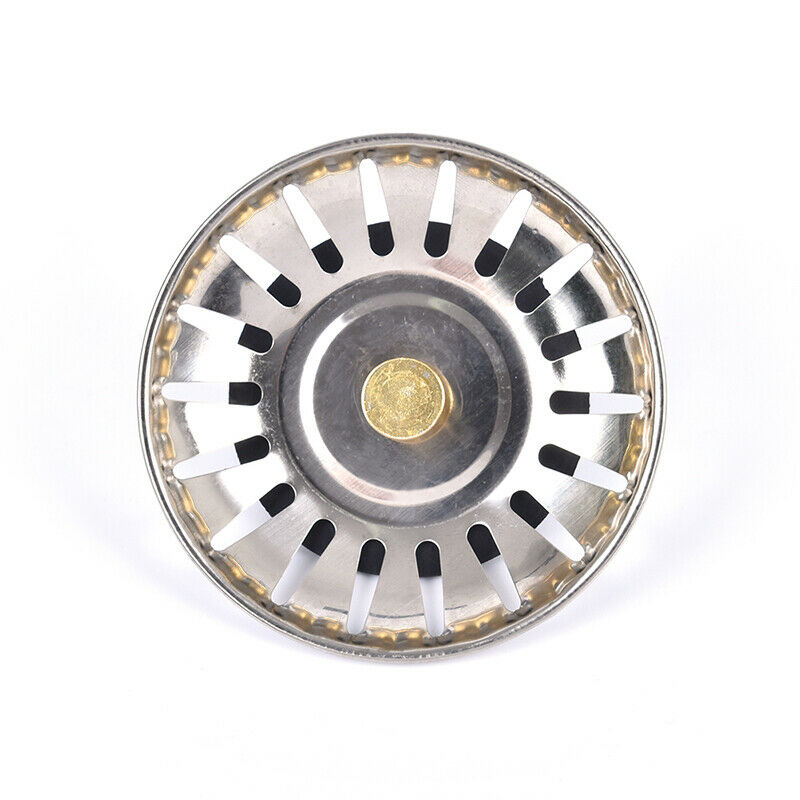 2pcs Kitchen Waste Stainless Steel Sink Strainer Plug Drain Filter Bask.l8