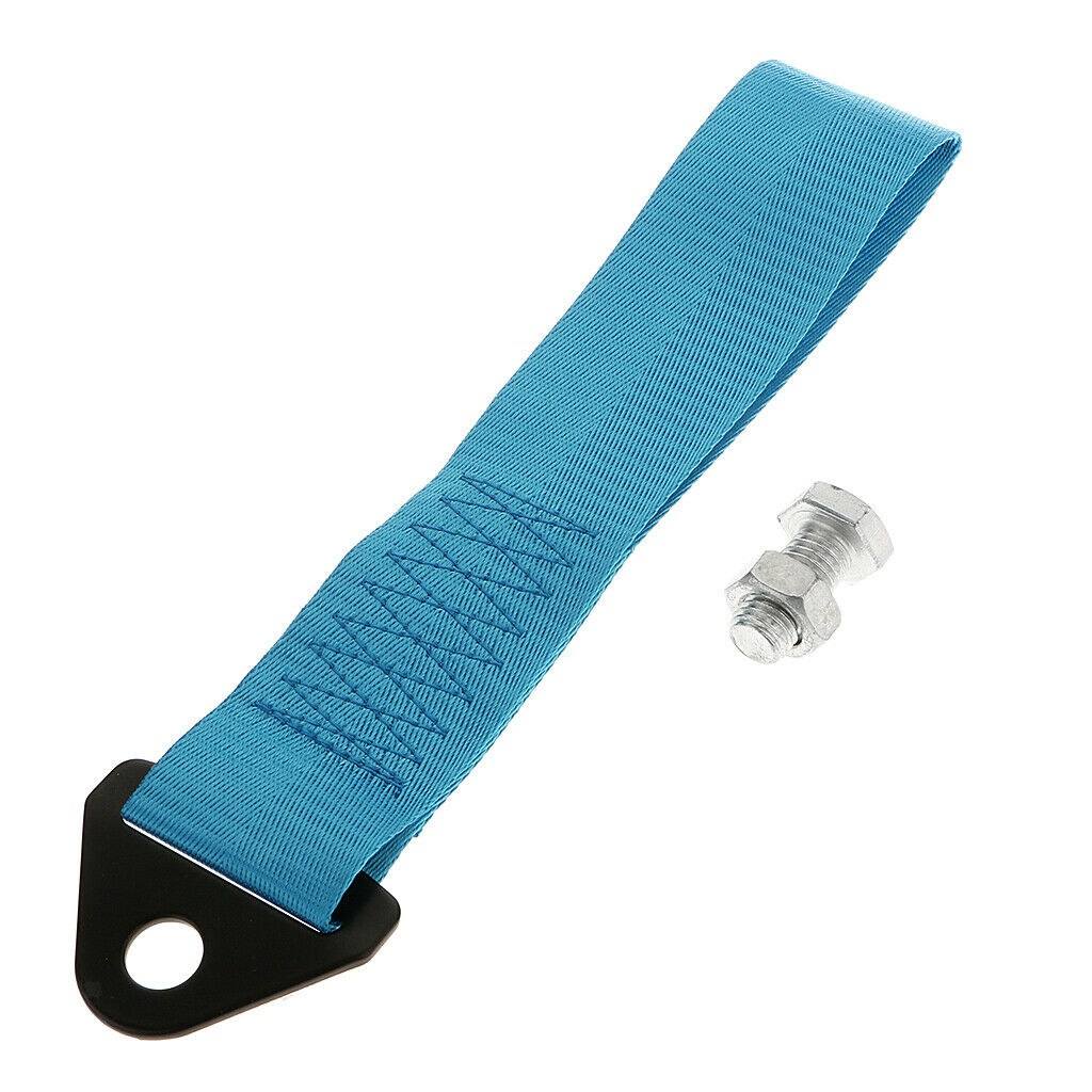 Car 2 Ton Tow Hauling Towing Strap Rope Loop with Bolt Hook Heavy Duty Blue
