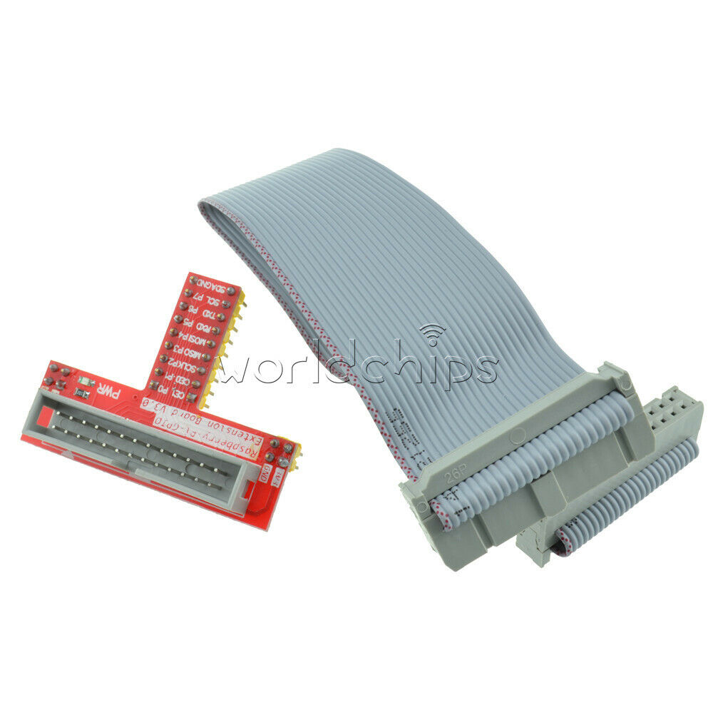 Raspberry PI GPIO Extension Board + 26 Pin Extension Flat Ribbon Cable Wire