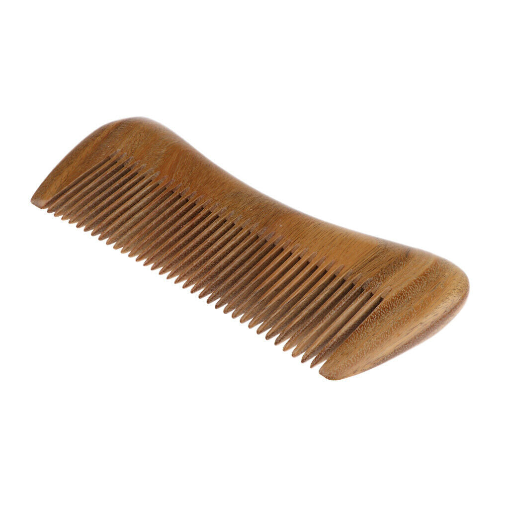 Anti-Static Thicken Green Sandalwood Comb Wide Tooth fo Curly Hair Women Men