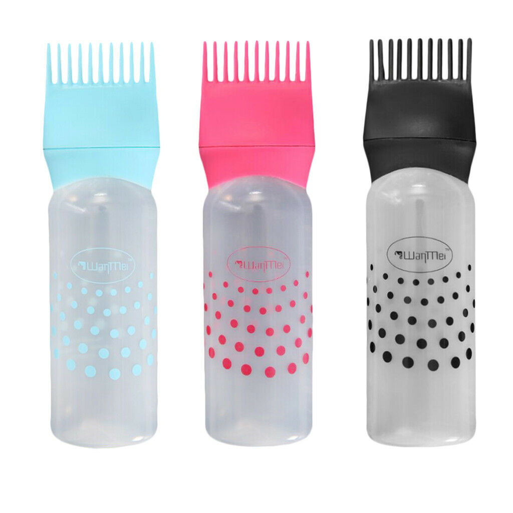Empty Hair Dye Applicator Dispenser Brush Salon Coloring Bottle 120ml 3pcs
