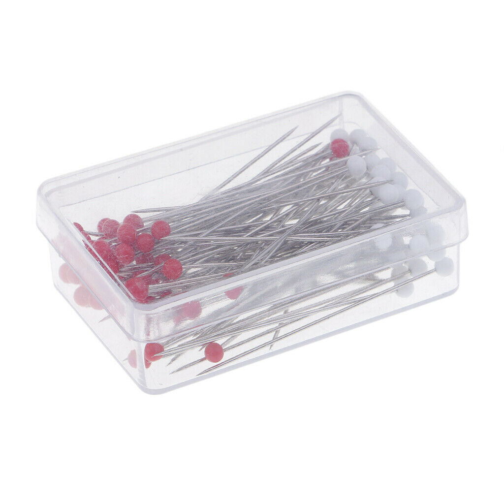 100pcs Red White Patchwork Pins Sewing Pins for Sewing Dressmaking Quilting