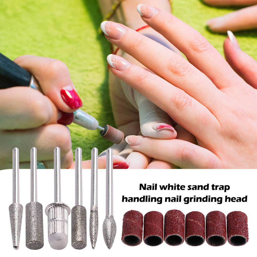 6pcs/Set Nail Drill Bits Grinder Manicure Polish Rotary Burr Cuticle Cutter @