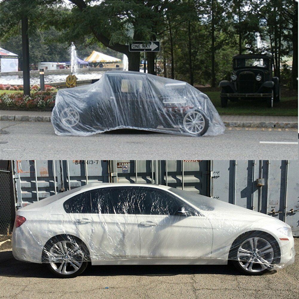Clear Transparent Waterproof Plastic Temporary Disposable Car Suv Jeep Cover