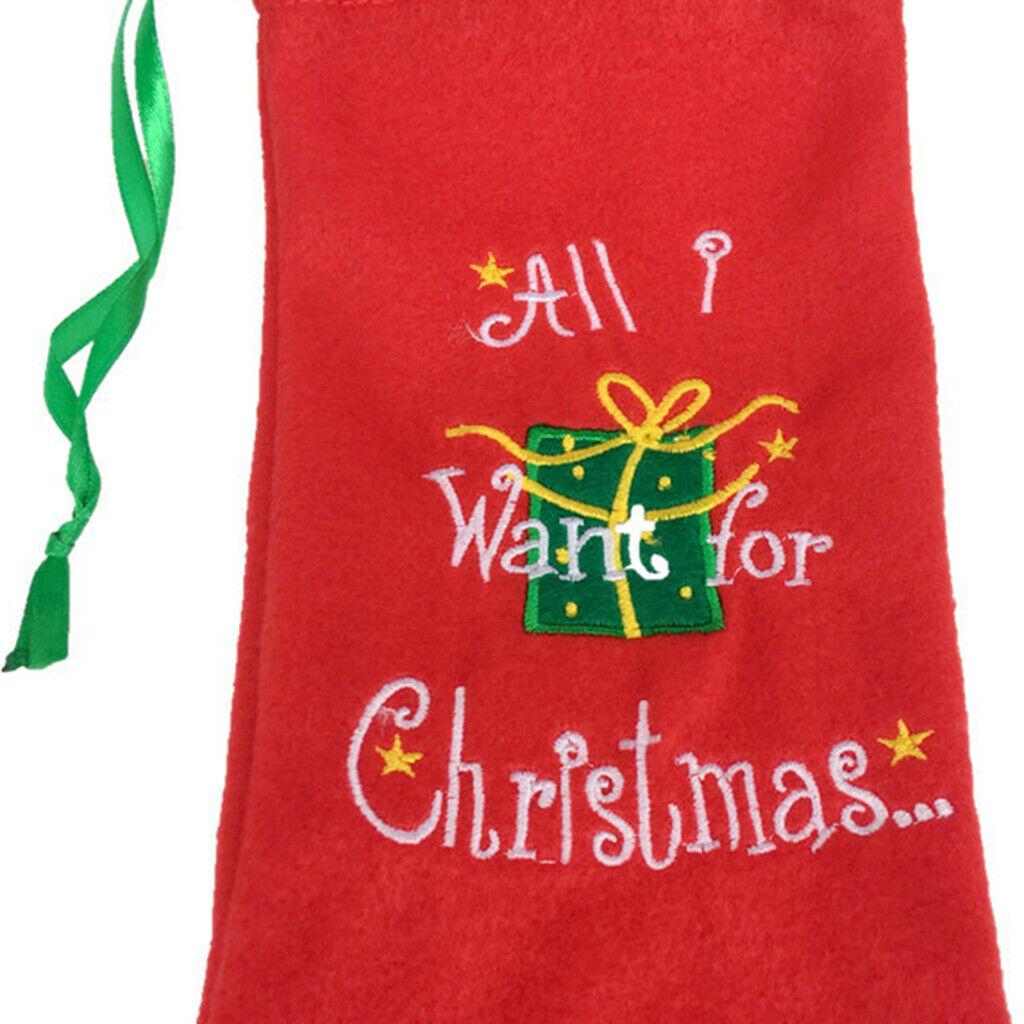 1 x Christmas Wine Bottle Cover Bags Christmas Table Dinner Decoration