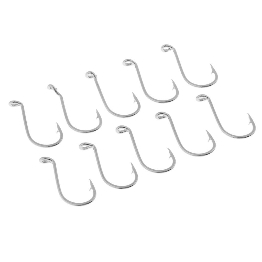 10pcs Saltwater Fishing Hooks Crab Hooks Big Game Stainless Steel Hooks 03