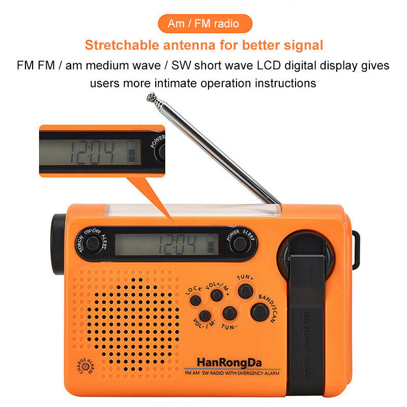 HRD-900 Solar Radio Full Band w/ Emergency Alarm Flashlight Standard Version
