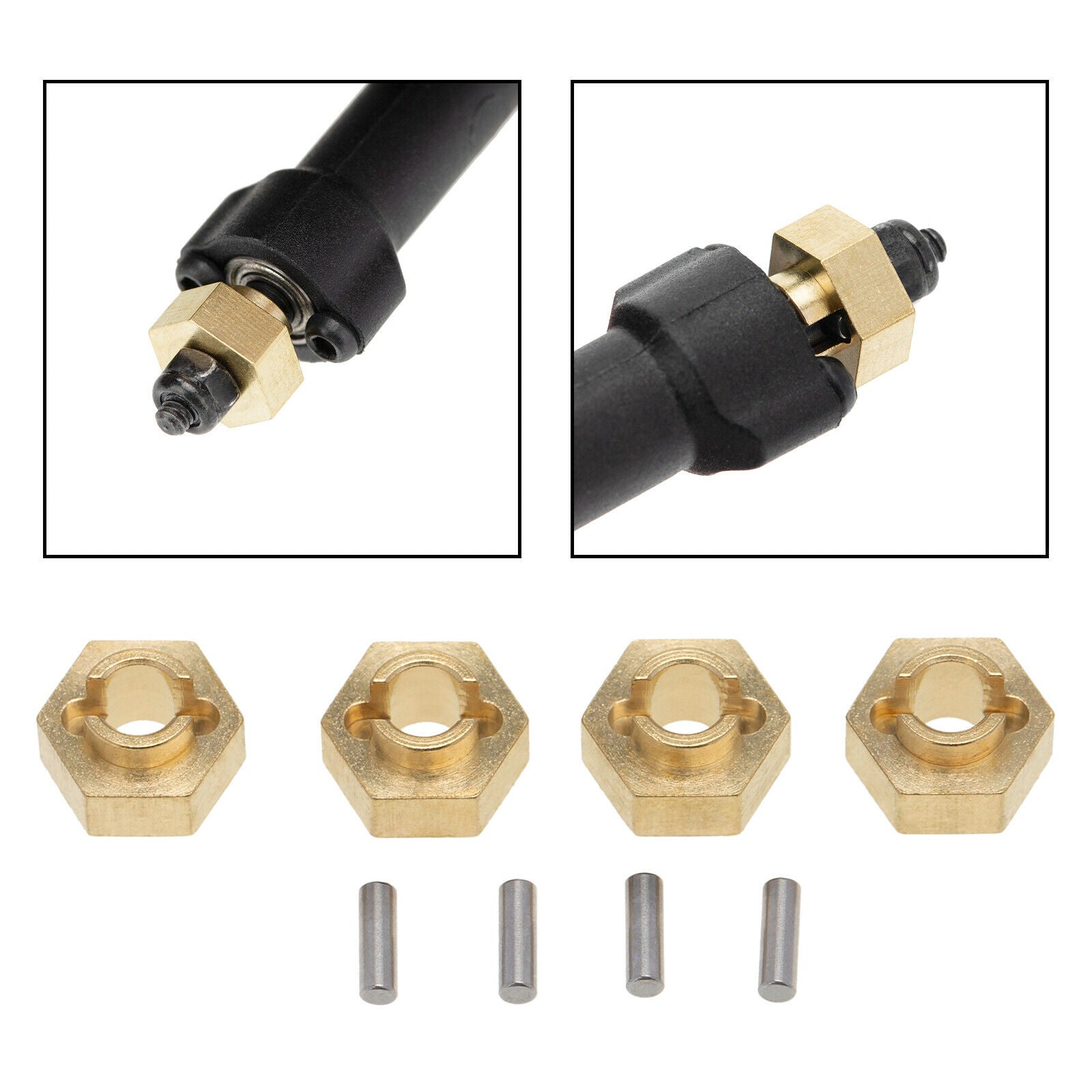 4x 1/24 RC 3mm Brass Hex Adapter for Axial SCX24 AXI00001 Car DIY Parts