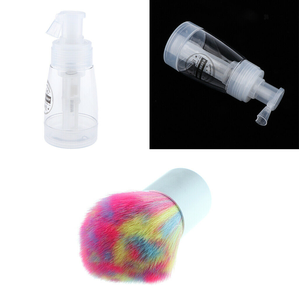Assorted Large Head Brush With Clear Empty Glitter Powder Spray Bottles with