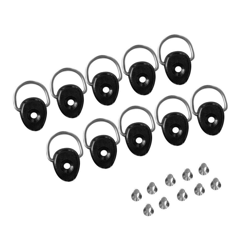 10 Pieces Kayak Canoe Boat Dinghy D Loop Tie Down  with Screw