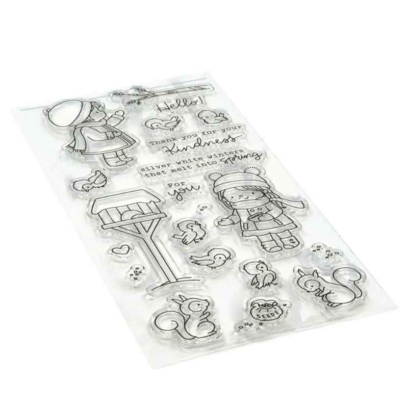 Winter Girl Cutting Dies Clear Stamp DIY Scrapbooking for Paper Card Embossing