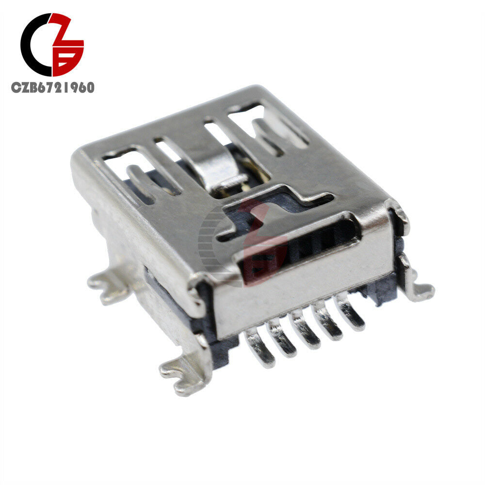 50Pcs Mini USB Type B Female SMT SMD 5-Pin Socket Jack Connector Port PCB Board