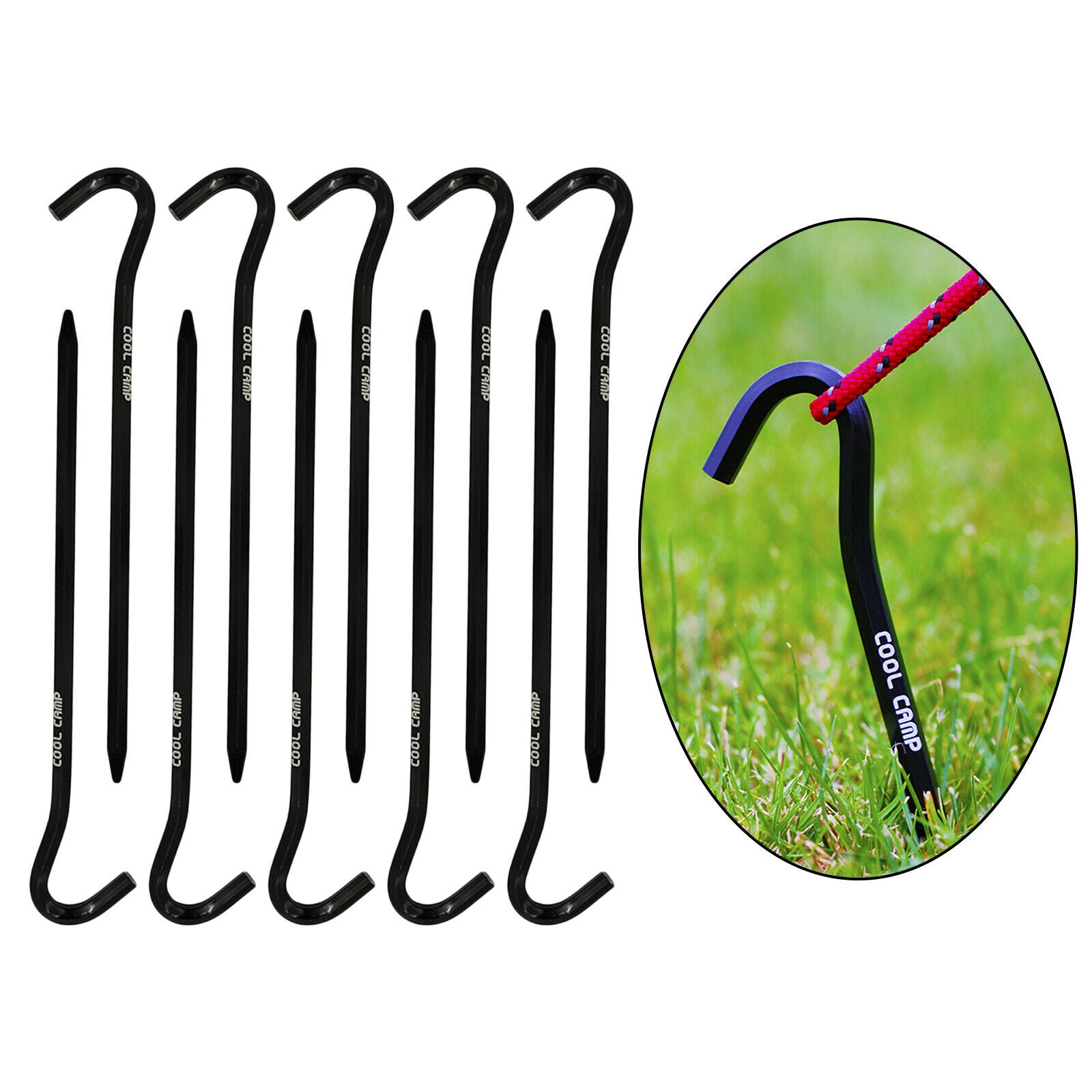 10x Metal Tent Stakes Outdoor Camping Garden Fence Ground Pegs 7 inches Long