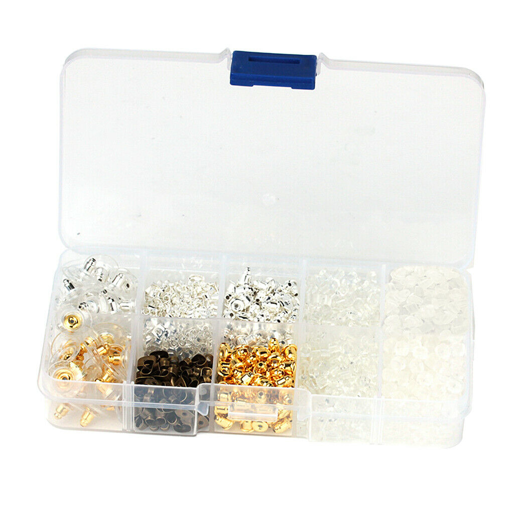 1040 Pcs Rear Earring Set with Plastic Rubber / Clutch