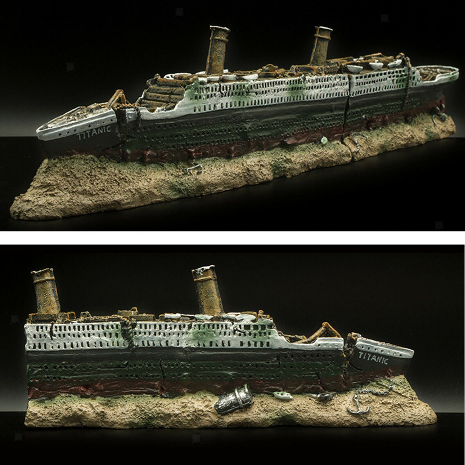 Aquarium Fish Tank Medium Titanic Shipwreck Ornament Decor Shelter 38x6x9cm