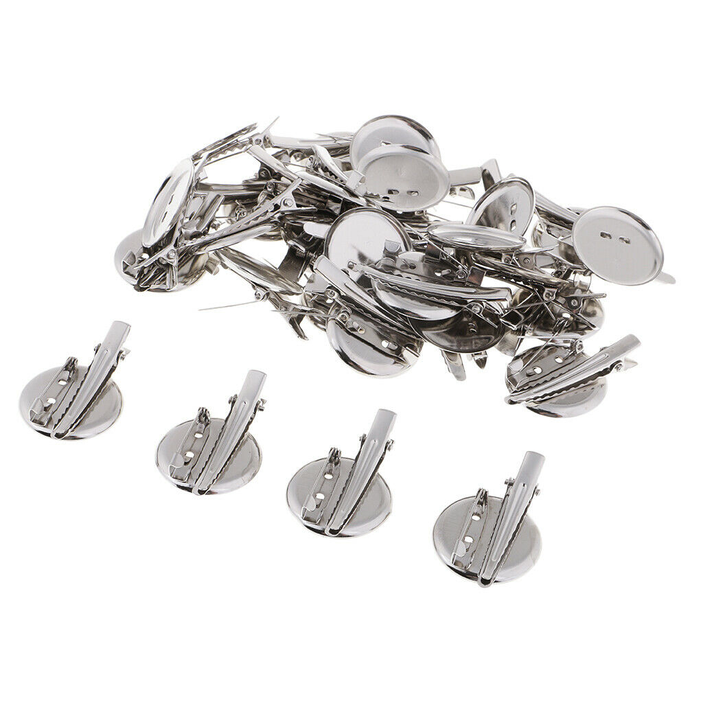 30 Cabochon Base Tray Blank Setting Hair Clip DIY Jewelry Findings 30mm Dia