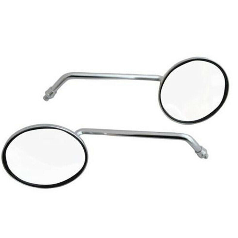 1 Pair Motorcycle Rear ViewSide Round Mirrors Scooter 10mm Rearview Universal Qx