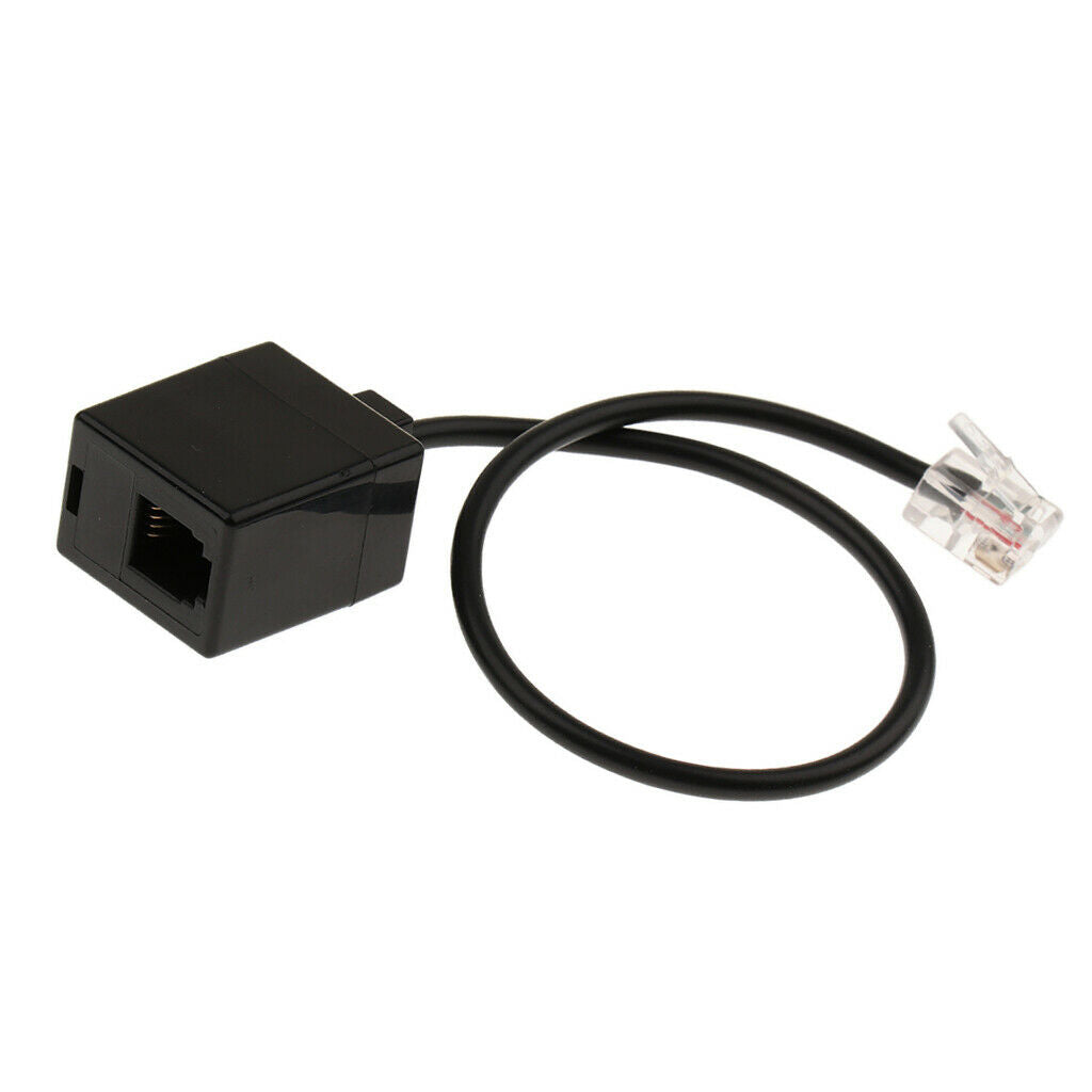 RJ9 4P4C Male Plug to RJ9 Modular Female Connector Handset Adapter Splitter
