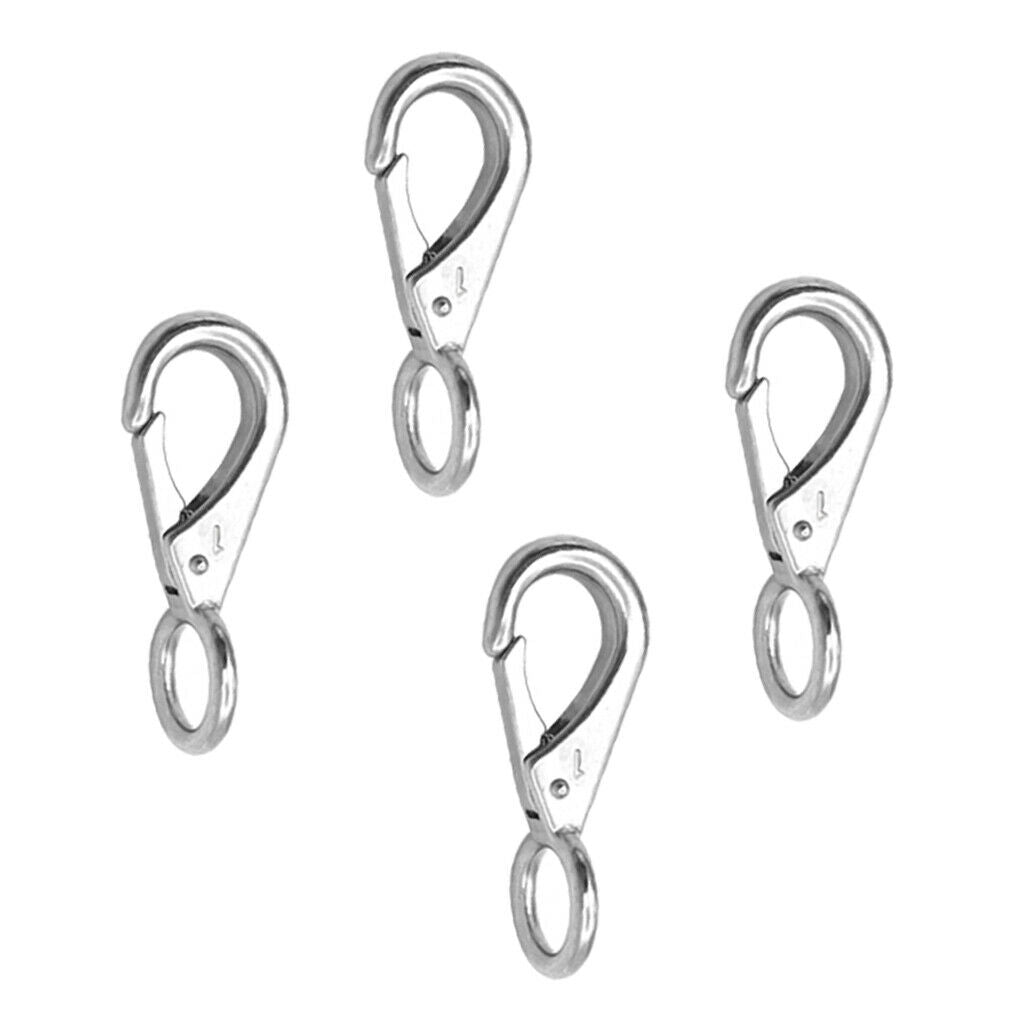 4pcs Marine Grade 316 Stainless Steel Spring Snap Hooks 71mm
