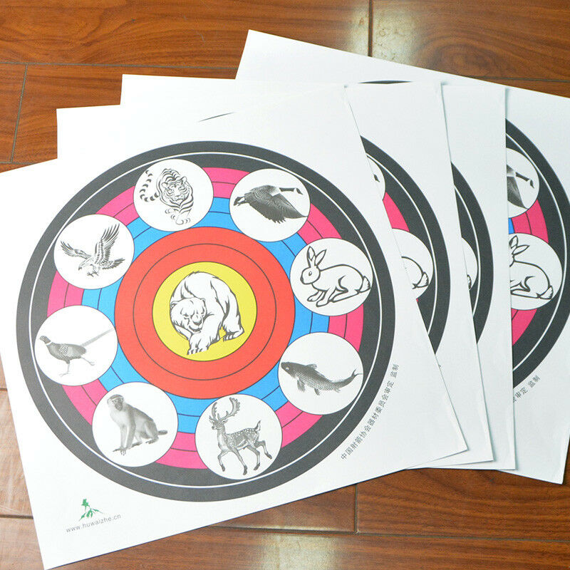 10pcs 16x16" Animal Targets Paper Face Circles Archery Shooting Practice Shots